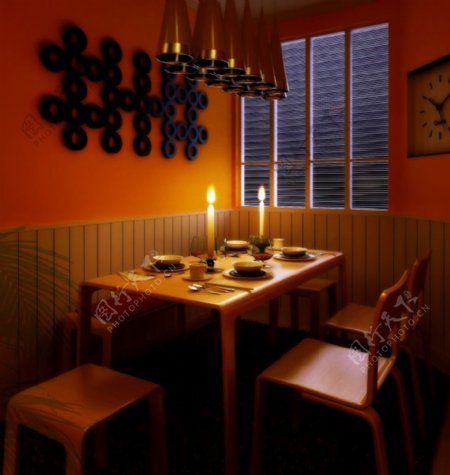 烛光餐厅设计3D效果图max源文件