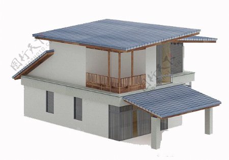 日式别墅3d模型