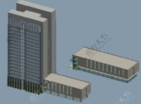 高层商业办公楼公共建筑3D模型