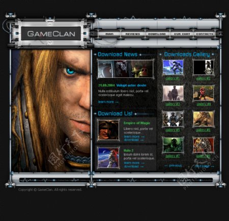 欧美游戏部落网页模板