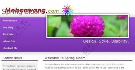 鲜花盛开春天BLOG网页模板