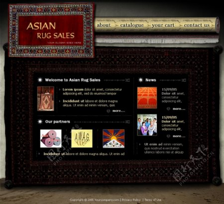 亚洲品牌地毯销售网站模板
