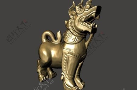 福狗雕像3D扫描中国狮子