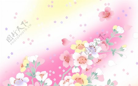 日式花朵花纹背景