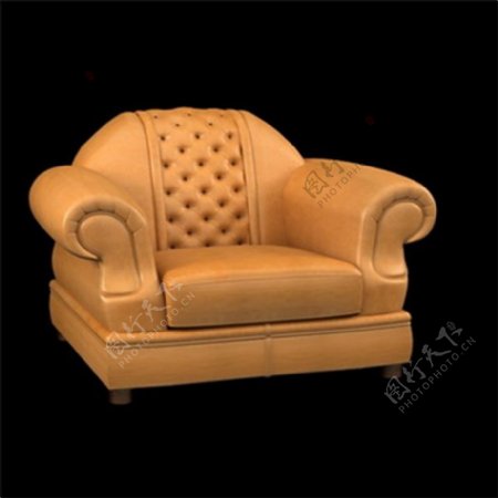 橙色椅子3模型素材