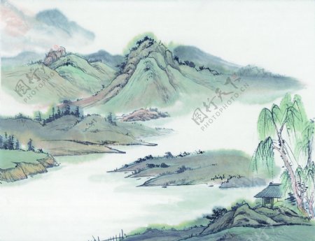 中国画垂柳