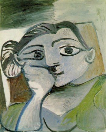 1962BustedefemmeJacqueline西班牙画家巴勃罗毕加索抽象油画人物人体油画装饰画