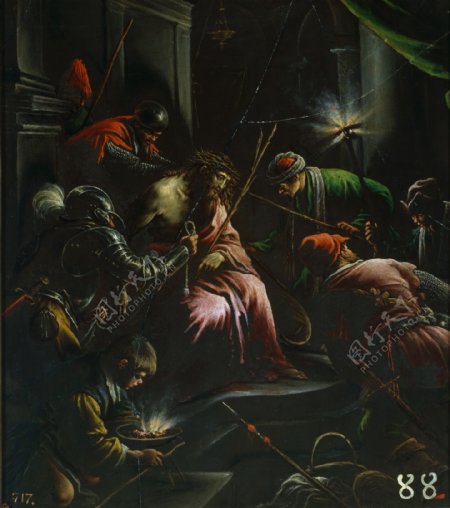 BassanoLeandroLaCoronaciondeespinasCa.1594大师画家古典画古典建筑古典景物装饰画油画