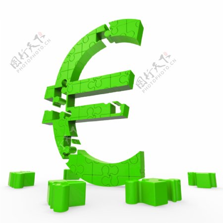 欧元符号显示融资在欧洲