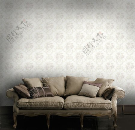 室内客厅欧式华丽沙发背景设计