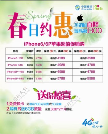 春季苹果手机促销活动海报