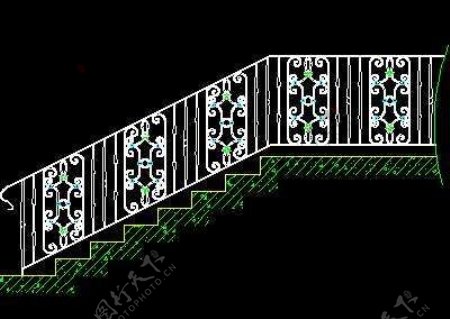 木楼梯铁艺楼梯旋转楼梯现代式楼梯楼梯扶手CAD图块30