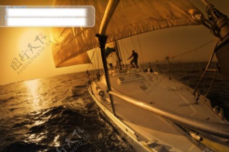 扬帆出海图片素材300dpi扬帆出海大海航行黄昏高清图片创意图片JPG格式