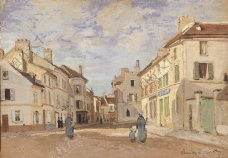 TheOldRuedelaChausseeArgenteuil1872法国画家克劳德.莫奈oscarclaudeMonet风景油画装饰画