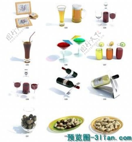 酒饮料食品3D模型