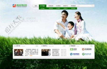 绿色雨润集团网站模板