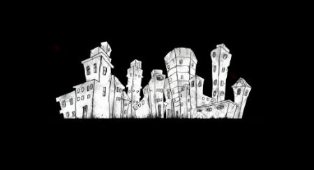 卡通滑稽的城市建筑视频