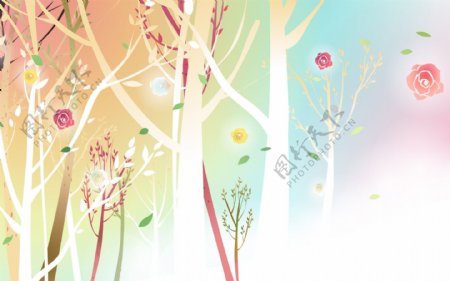 梦幻系列树木花朵图片