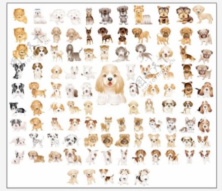 105款卡通小狗AI矢量图