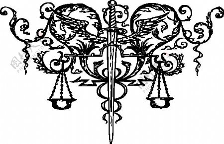 正义的纹身艺术剪辑的剑