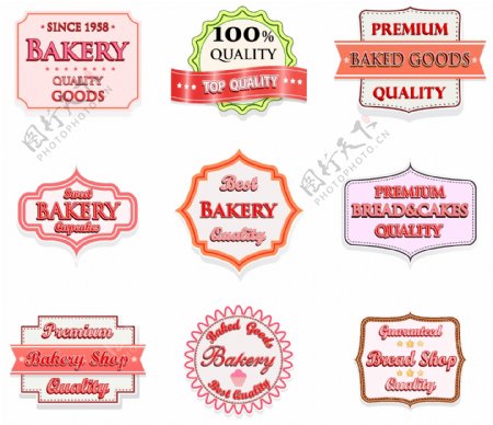 面包店标签设计矢量模板