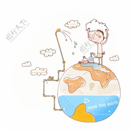 印花矢量图可爱卡通韩国插画人物男孩免费素材