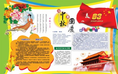 中秋国庆宣传栏展板图片