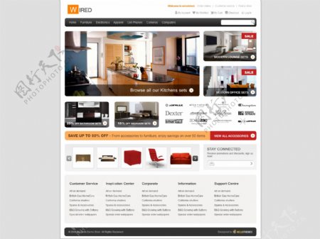 家具网页界面设计模板psd分层素材