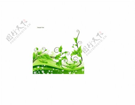 绿色植物装饰花纹花藤矢量素材