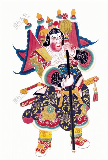 门神英雄人物民俗画中国传统画