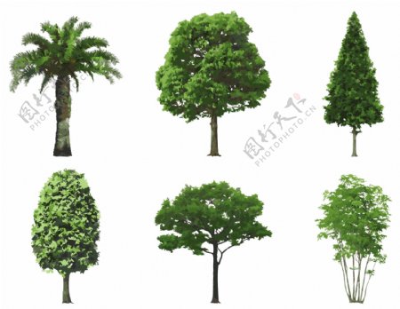 各种环保主题标志的树木矢量素材