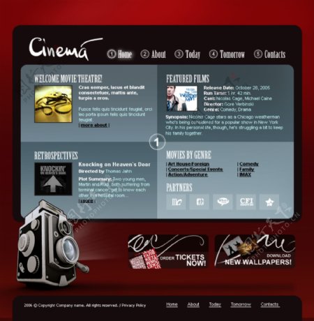欧美风格网页设计模板图片