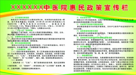 中医院惠民政策宣传栏图片