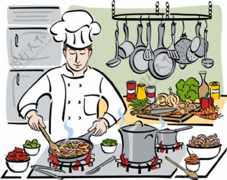 卡通烹饪厨师插画