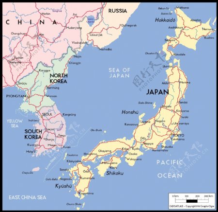 精美矢量世界地图素材日本地图