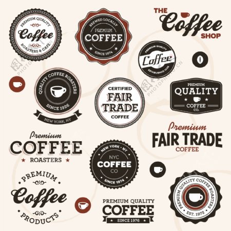 欧式咖啡标签02矢量素材