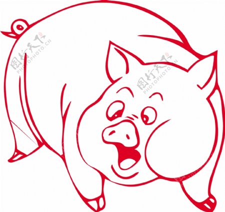 2007年猪矢量图