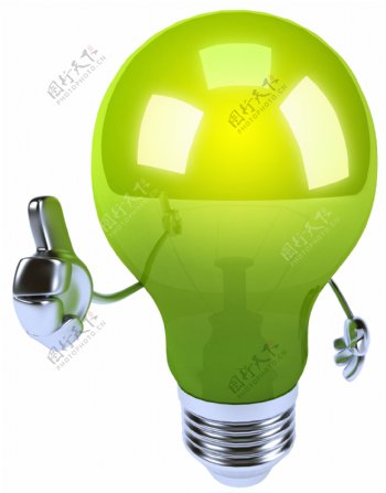 绿色灯泡小人图片