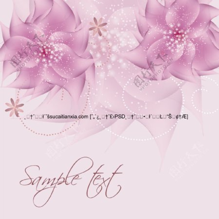 矢量粉紫花卉图片素材