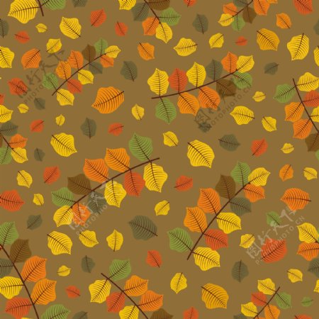无缝的秋天的落叶背景