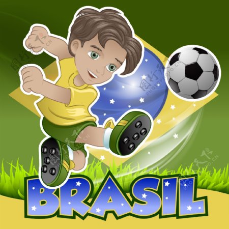 卡通巴西世界杯
