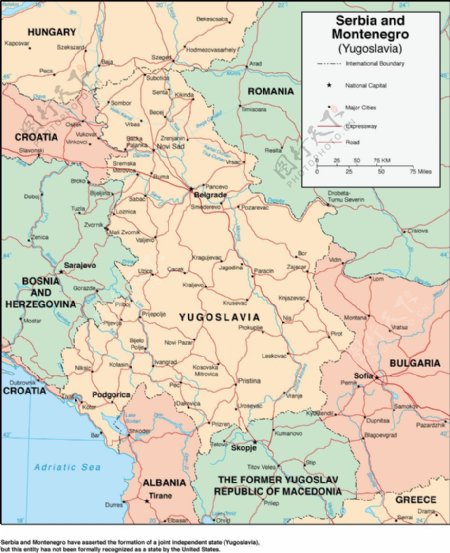 塞尔维亚和黑山地图