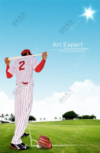 棒球垒球运动人物PSD图片素