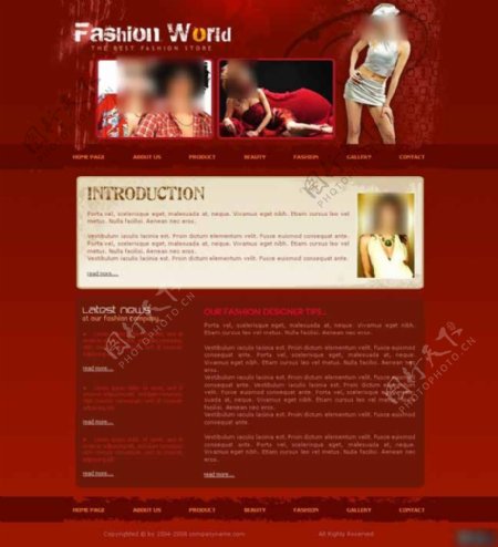 红色时尚世界企业网站模板