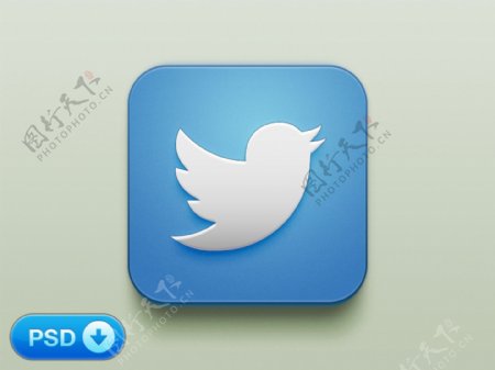 提出了梯度推特iOS社交图标psd
