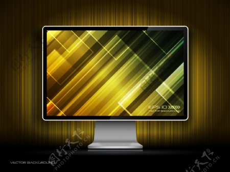 炫彩屏幕液晶电视设计矢量素材