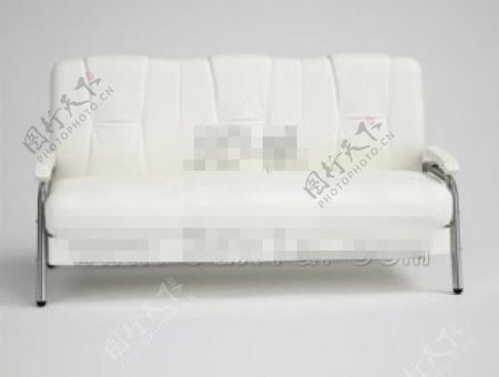 现代的简单的纯白色的三个座位的沙发