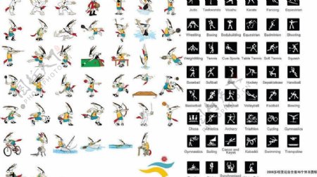2006多哈亚运会矢量标志矢量比赛项目图标矢量体育图标图片