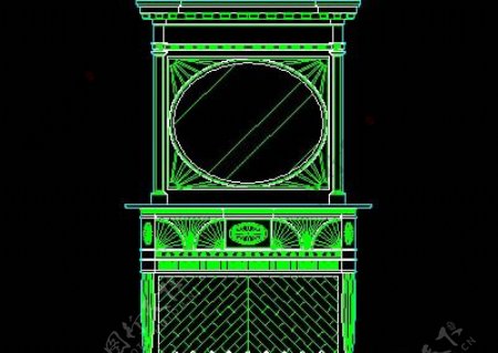 栏杆柱子雕花门装饰主题CAD图块素材45