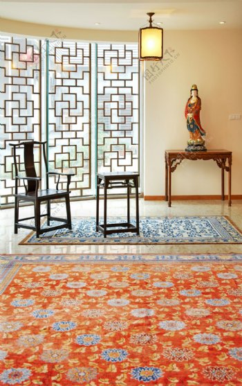中式地毯与家具图片